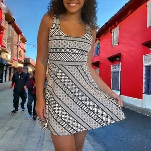 Black and white mini dress